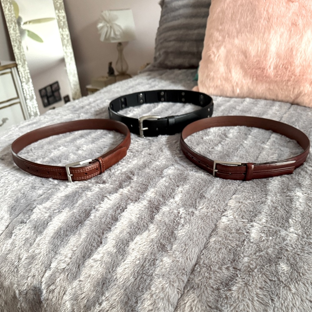 Men’s 3 Leather Belt Bundle